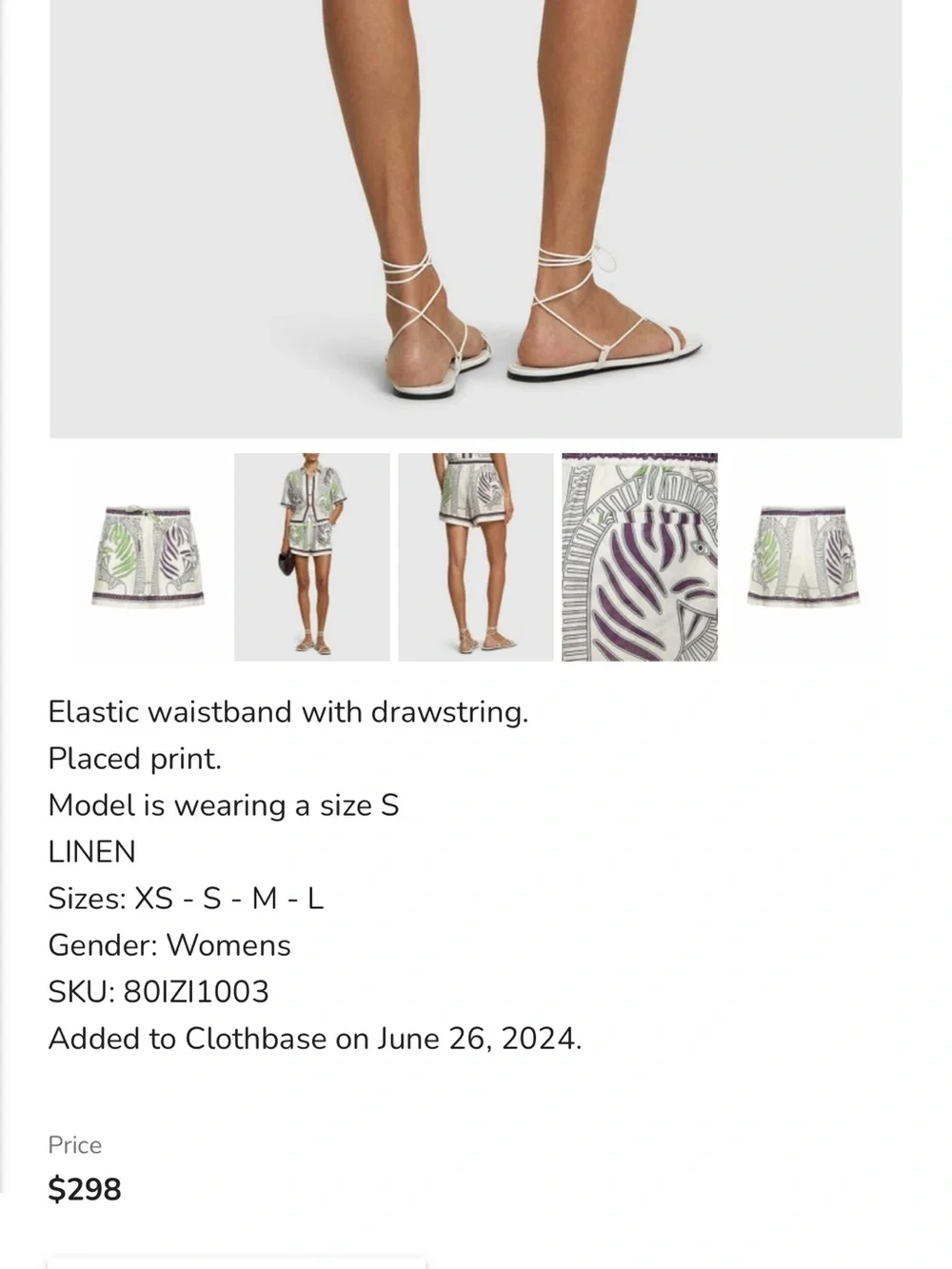 Tory Burch Girls' Zebra Print Button-Front Set in White, Green & Purple
